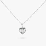 Revere cubic zirconia heart pendant on 18-inch chain, UK version