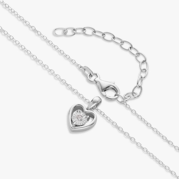 Revere cubic zirconia heart pendant on 18-inch chain, UK version