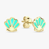 Revere kids gold plated shell earrings, UK version