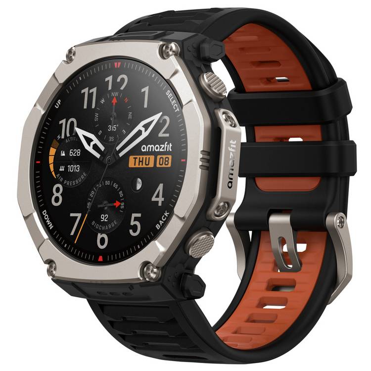 Amazfit T-Rex Ultra 2 smartwatch Black Magma imported from the UK