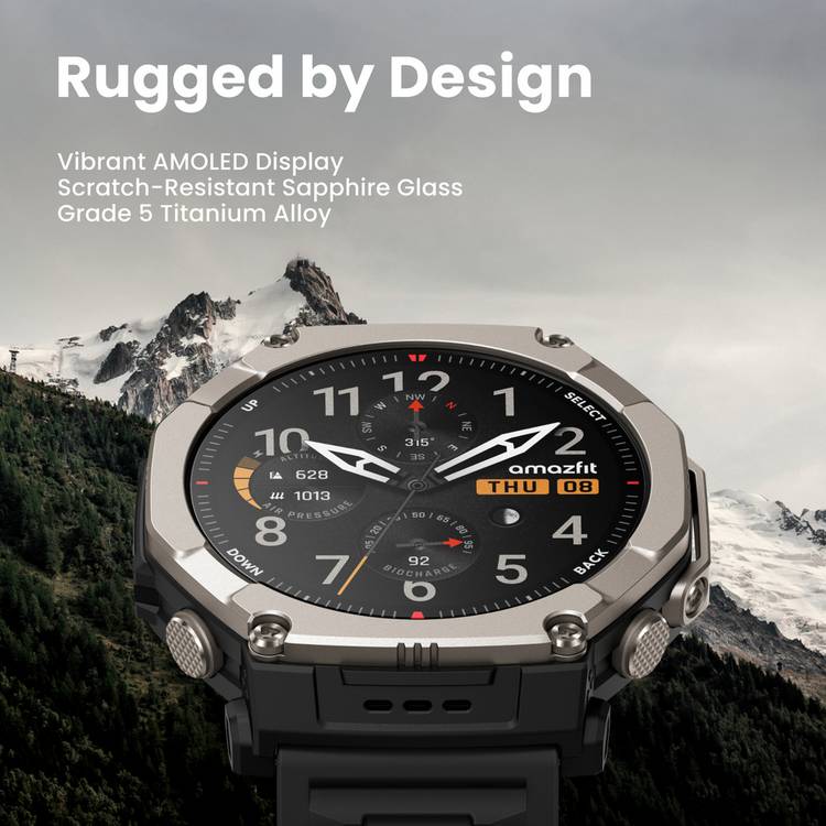 Amazfit T-Rex Ultra 2 smartwatch Black Magma imported from the UK