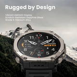 Amazfit T-Rex Ultra 2 smartwatch Black Magma imported from the UK