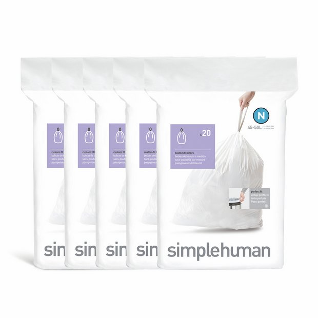 Simplehuman 50L bin liners Code N, UK version