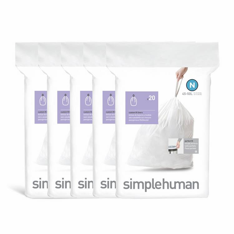 Simplehuman 50L bin liners Code N, UK version
