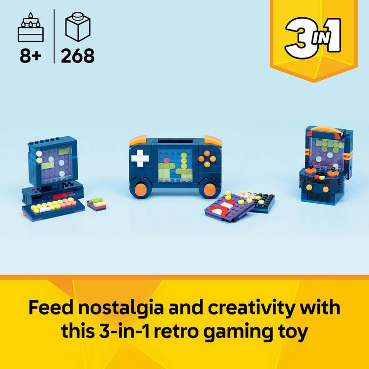 LEGO Creator 3in1 Retro Gaming Console building toy 268 pieces (British brand)