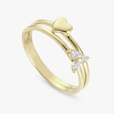 Argos Revere Gold Plated Silver Hearts Double Band Ring - Medium- Buy online at McGrocer