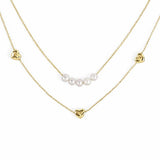 Radley double layer heart pearl necklace gold plated - British product