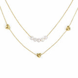 Radley double layer heart pearl necklace gold plated - British product