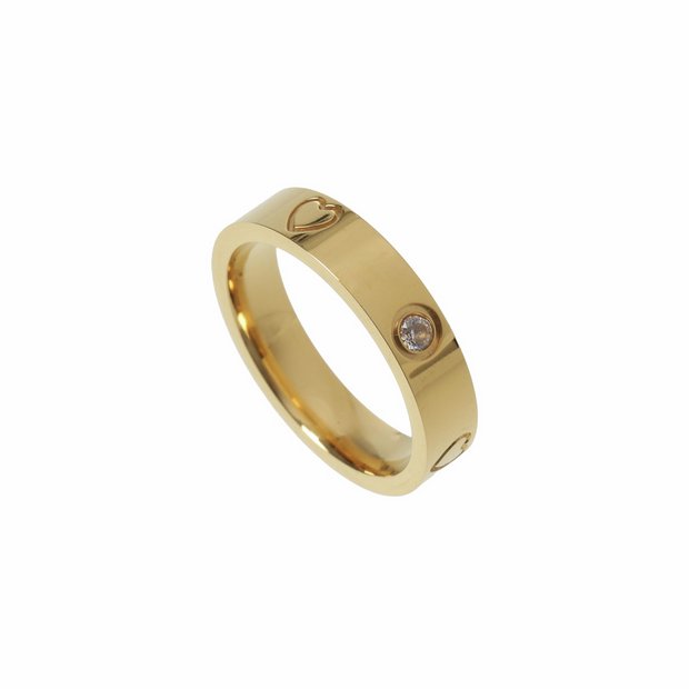 Freedom gold-tone stainless steel heart ring small - British product