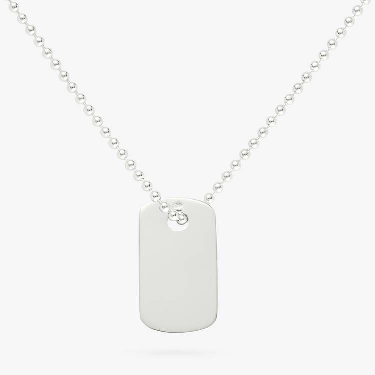Revere sterling silver dog tag pendant necklace 46cm (British brand)