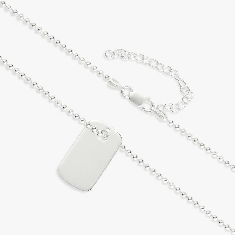 Revere sterling silver dog tag pendant necklace 46cm (British brand)