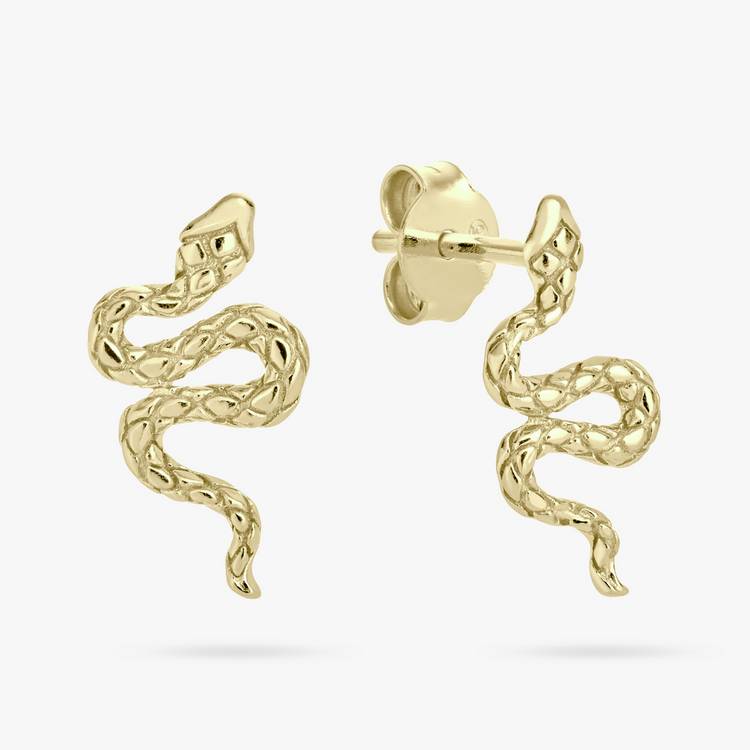 Revere 9ct gold plated snake stud earrings - British product