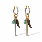 Freedom gold-tone tusk tassel hoop earrings - British product