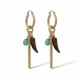 Argos Freedom Gold-tone Tusk Tassel Charm Hoop Earrings- Buy online at McGrocer