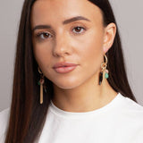 Freedom gold-tone tusk tassel hoop earrings - British product