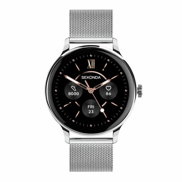 Sekonda Flex Plus smart watch silver mesh band, UK version