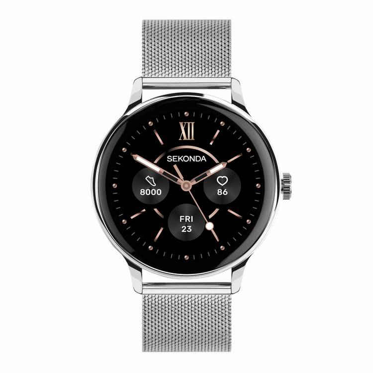 Sekonda Flex Plus smart watch silver mesh band, UK version