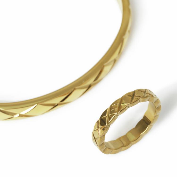 Liars & Lovers gold-tone stainless steel etched set - British product