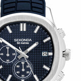 Sekonda Octaire Navy silicone strap watch 40mm, imported from the UK