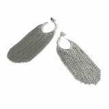 Freedom silver-tone hoop tassel drop earrings (British brand)