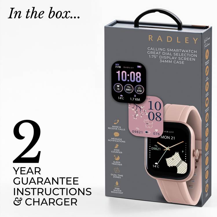 Radley smart watch pink silicone strap - British product