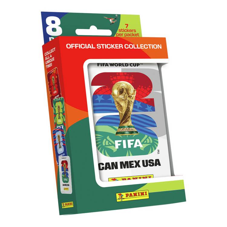 Panini FIFA World Cup 2026 sticker pocket tin, imported from the UK
