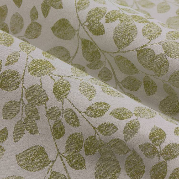 Wylder sage green jacquard leaf curtains 117x137cm, imported from the UK