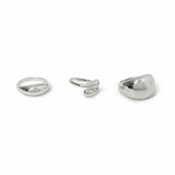 Revere silver-tone smooth ring set medium 3-pack (British brand)