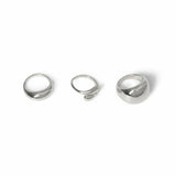 Revere silver-tone smooth ring set medium 3-pack (British brand)