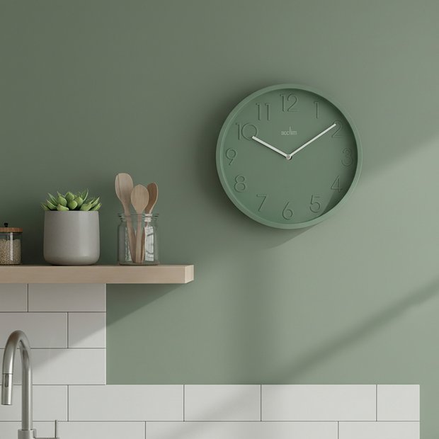 Acctim green wall clock 30cm - British brand
