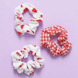 Flitzy cherry print scrunchies pack of 3 (British brand)