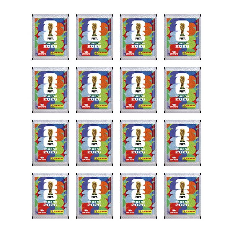 Panini FIFA World Cup 2026 sticker mega set 16-pack, imported from the UK
