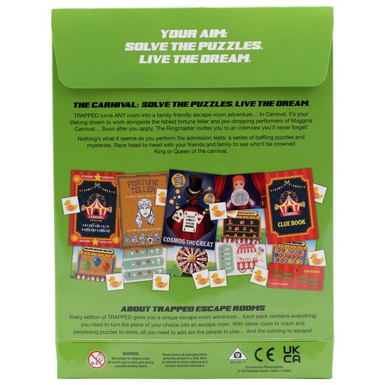 Trapped Carnival escape room game in a box, (British brand)
