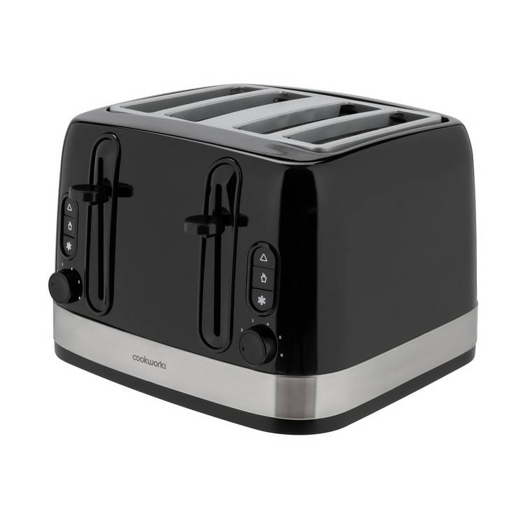 Cookworks 4 slice toaster black - British product
