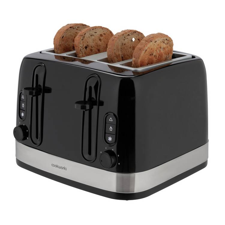 Cookworks 4 slice toaster black - British product