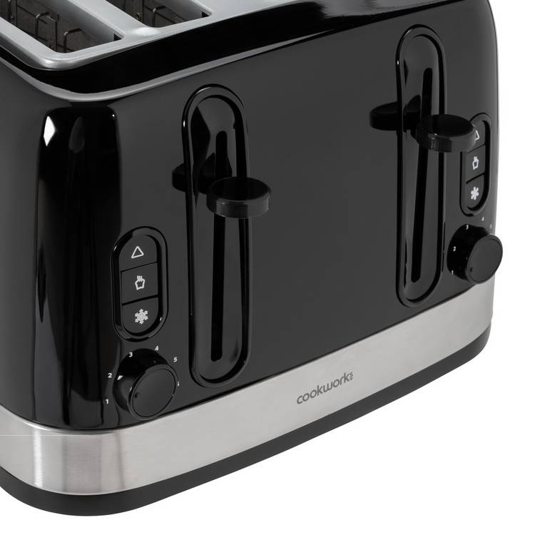 Cookworks 4 slice toaster black - British product