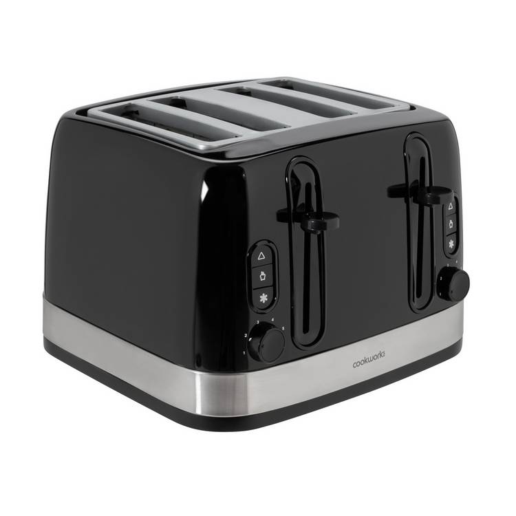 Cookworks 4 slice toaster black - British product