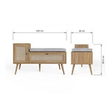 GFW Noor shoe storage cabinet natural oak finish - British product