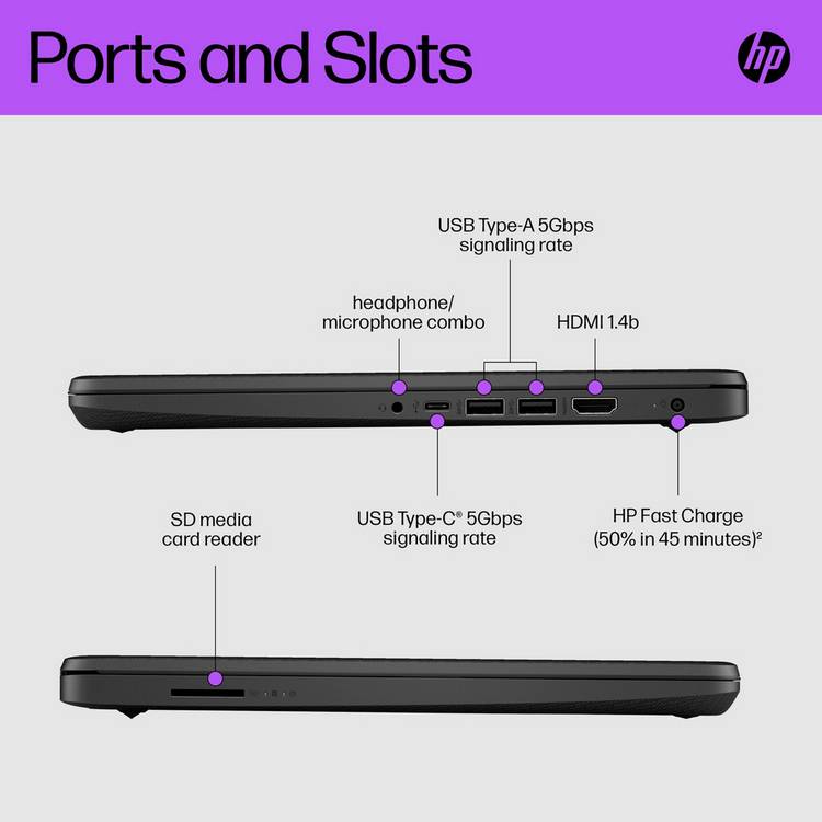 HP 14s laptop bundle 14 inch UK version