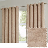 Paoletti velvet curtains cream 117x137cm, UK version