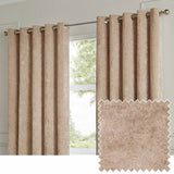 Paoletti velvet curtains cream 117x137cm, UK version