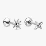 Argos Revere Surgical Steel Star Flatback Stud Earrings - Set of 2- Buy online at McGrocer