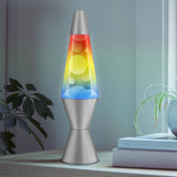 Rainbow Glitz yellow silver lava lamp 14.5 inch, imported from the UK