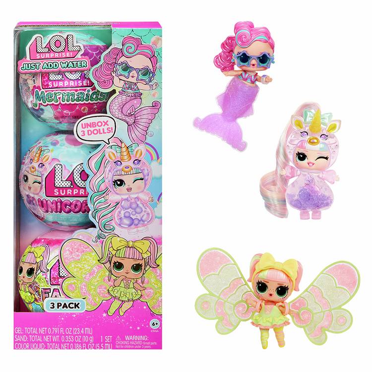 L.O.L. Surprise 12 inch 3-pack dolls, imported from the UK