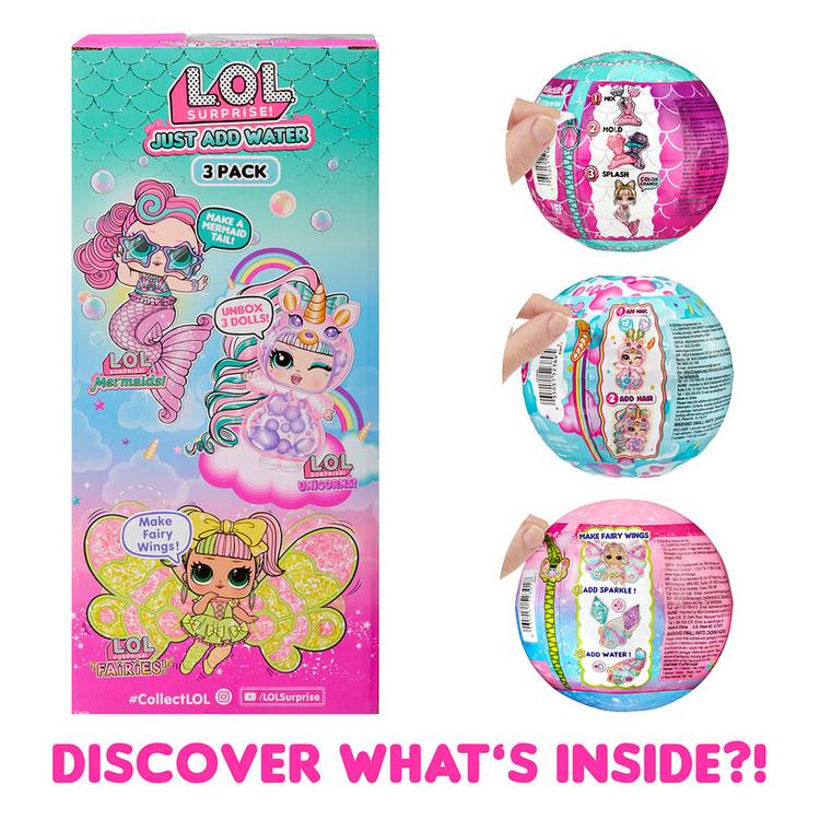 L.O.L. Surprise 12 inch 3-pack dolls, imported from the UK