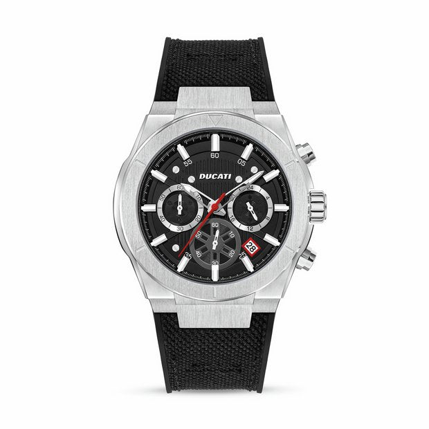 Ducati Supermotos chronograph watch with black leather strap - British product