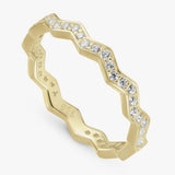 Revere gold plated sterling silver zig zag ring medium - British product