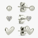 Revere sterling silver stud earrings set of 3 (British brand)