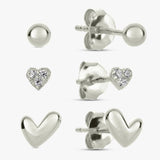 Revere sterling silver stud earrings set of 3 (British brand)
