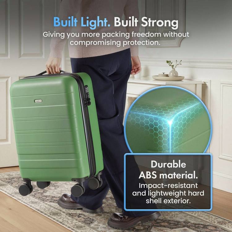 VonHaus 3-piece green hard shell suitcase set - British product